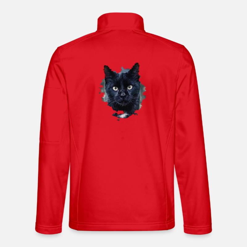 blackcat/ schwarze Katze - Unisex Softshelljacke - Rot