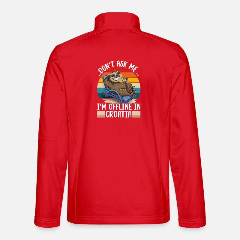 Kroatien Urlaub Reise Faultier - Unisex Softshelljacke - Rot