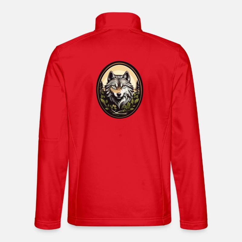 Forest dweller wolf - Unisex Softshell Jacket - red