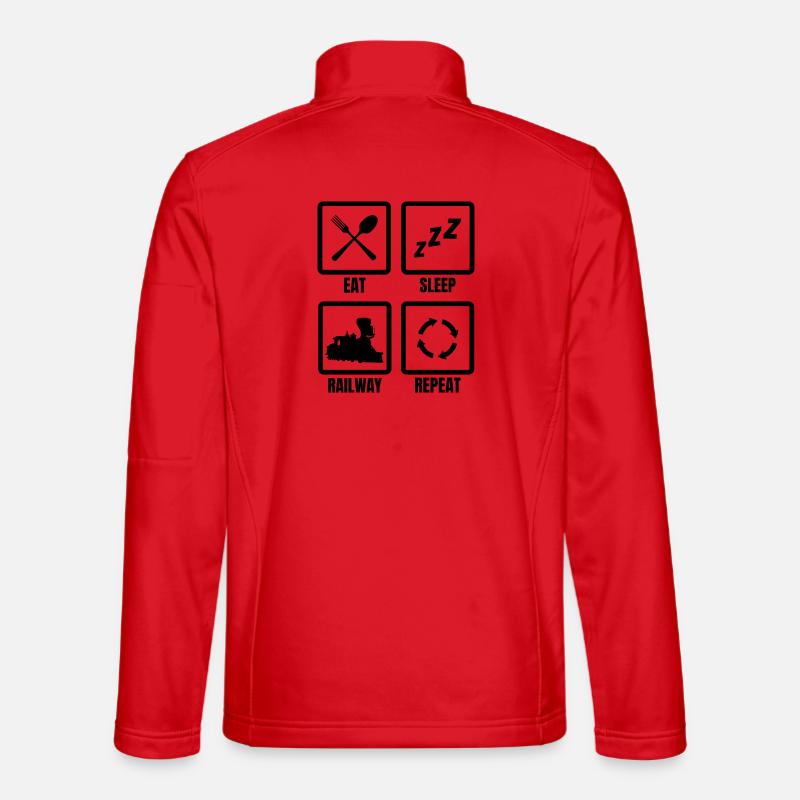 Railway Lovers Routine - Unisex Softshell Jacket - red