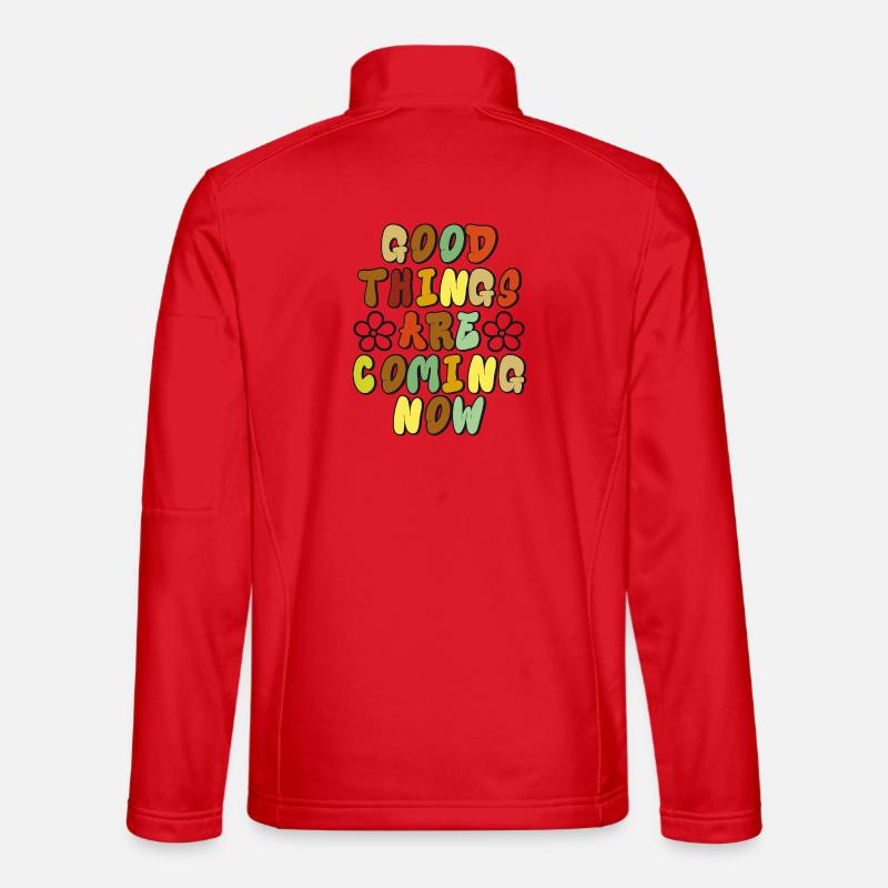 Good Things - Optimistic retro design - Unisex Softshell Jacket - red