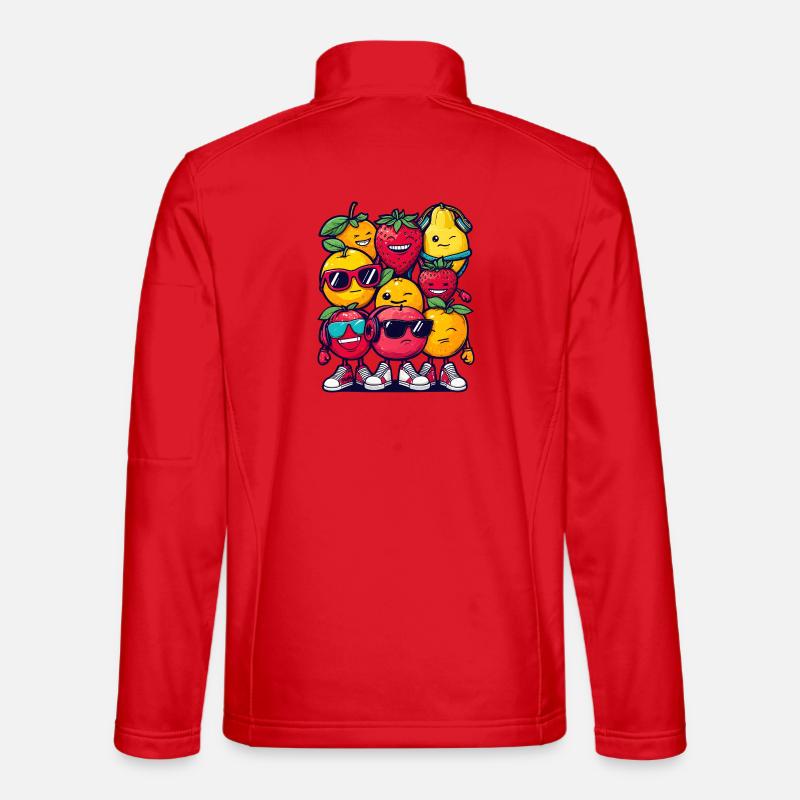 Fruit Squad – 🍓 🍊 🍉 Cartoon - Unisex Softshell Jacket - red