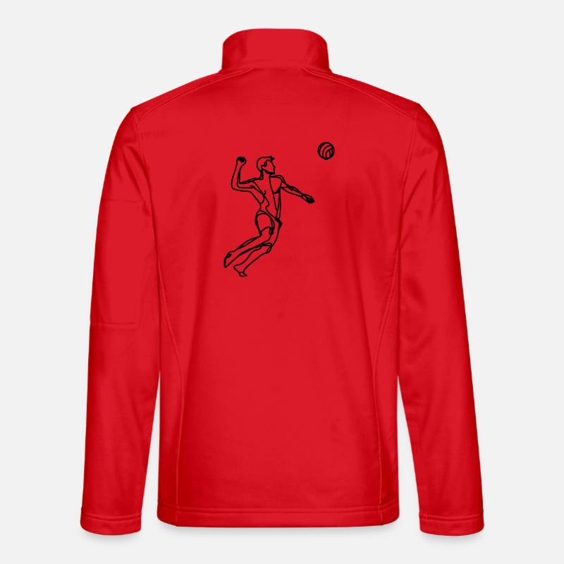 Beachvolleyballer Zeichnung - Unisex Softshelljacke - Rot