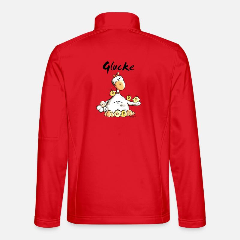 Glückliche Glucke - Unisex Softshelljacke - Rot