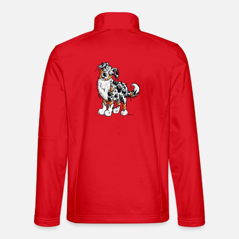 Witziger Australian Shepherd - Unisex Softshelljacke - Rot