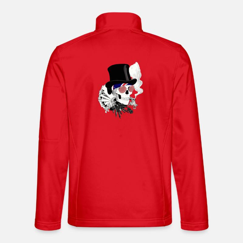 Skull with pink sunglasses - Unisex Softshell Jacket - red