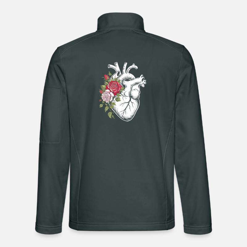 Illustration de l'anatomie du cœur de la fleur Veste en tissu softshell Unisexe