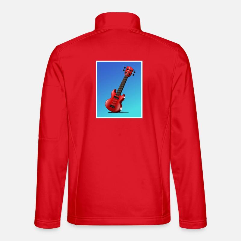 Cartoon Guitar Poster - Unisex Softshell Jacket - red