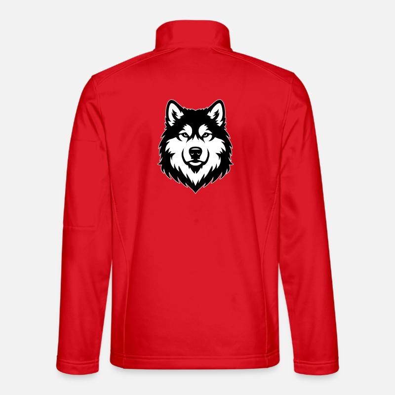 Alaskan Malamute schwazweiss - Unisex Softshelljacke - Rot