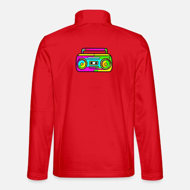 Neon Boombox Retro Pop Art - Unisex Softshelljacke - Rot