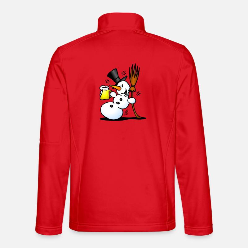 Schneemann mit einem Drink - Unisex Softshelljacke - Rot
