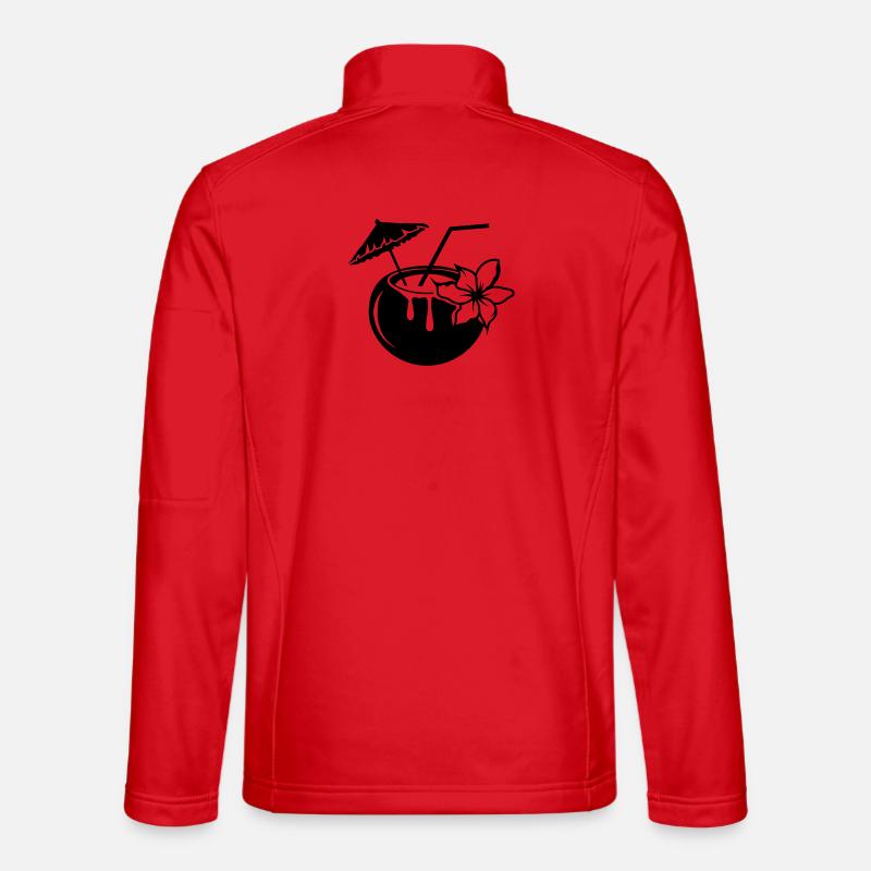 Coconut milk cocktail with flower - Unisex Softshell Jacket - red