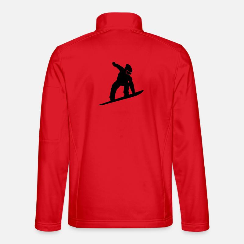 Snowboarder Silhouette - Unisex Softshelljacke - Rot