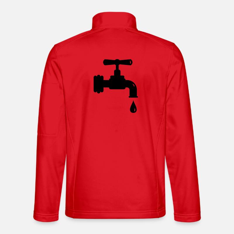 Ein tropfender Wasserhahn - Unisex Softshelljacke - Rot