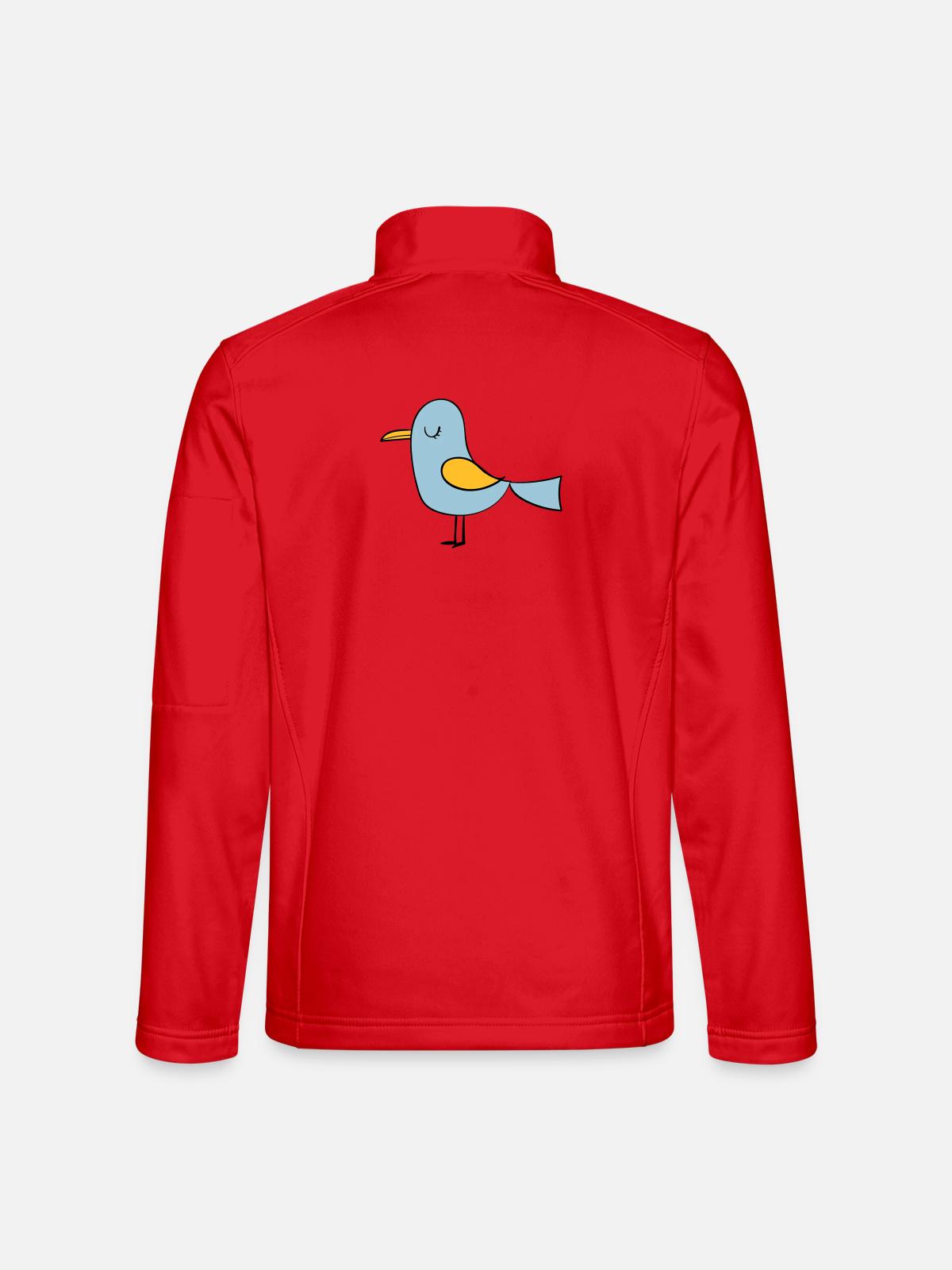 Vogel - Unisex Softshelljacke - Rot - Hinten