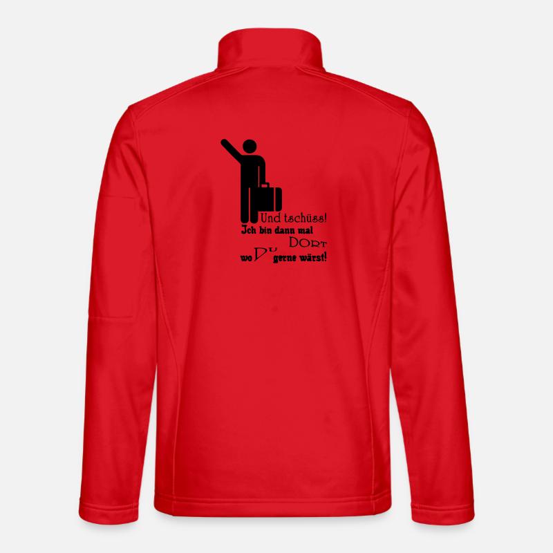 Und tschüss! Geschenk Rente Urlaub Spruch Fun - Unisex Softshelljacke - Rot