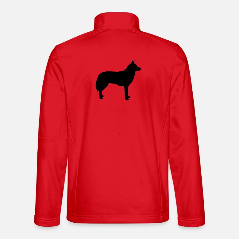 Wolf Silhouette - Unisex Softshell Jacket - red