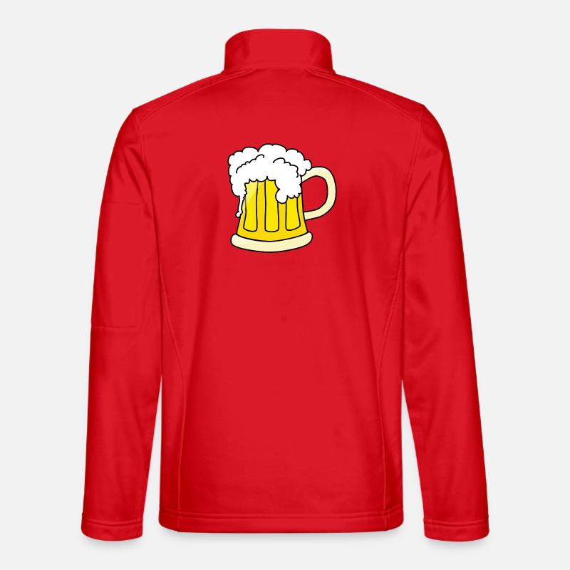 Bierkrug mit Schaum Illustration - Unisex Softshelljacke - Rot