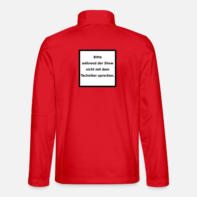 Warnhinweis: Techniker. (black/white) - Unisex Softshelljacke - Rot