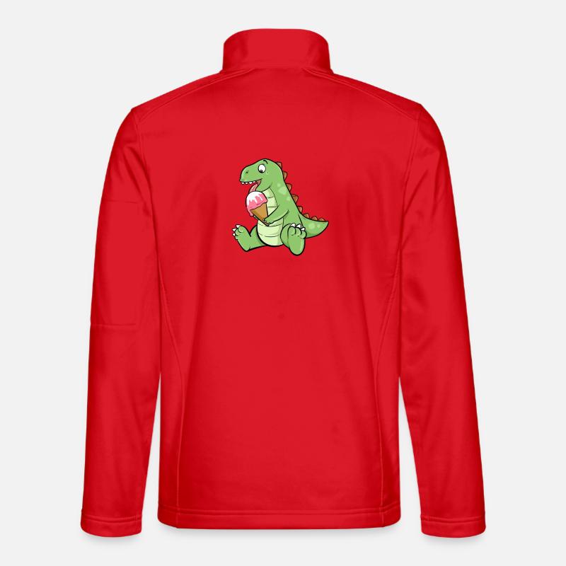 Eiscreme Dino Erdbeereis Dinosaurier T-Rex Saurier - Unisex Softshelljacke - Rot