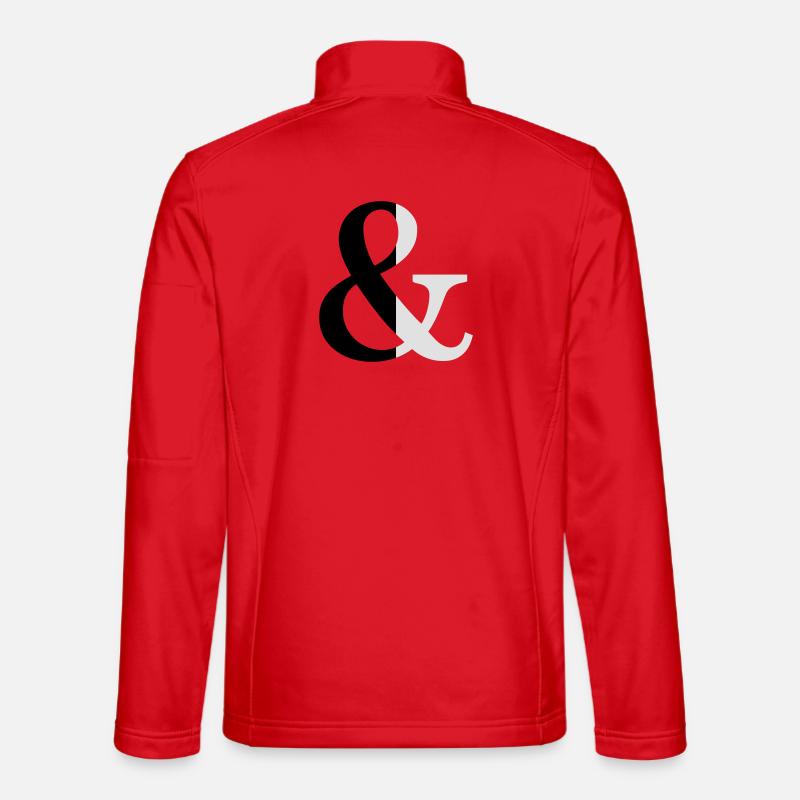 Ampersand two-tone sign icon gift idea - Unisex Softshell Jacket - red