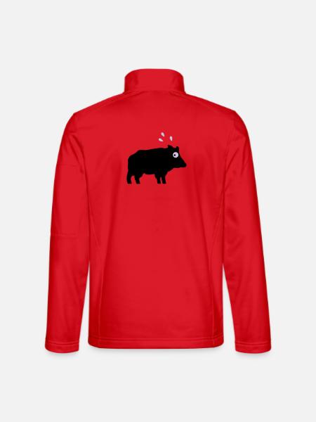 Angstschwitzendes Wildschwein - Unisex Softshelljacke - Rot - Hinten