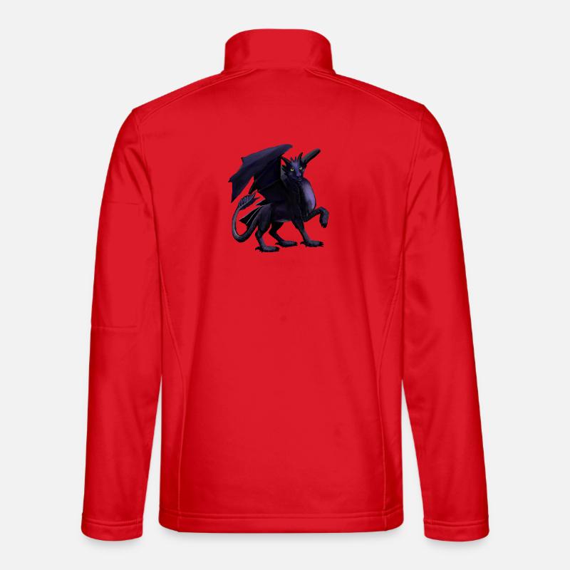 Schwarzer Drache - Unisex Softshelljacke - Rot