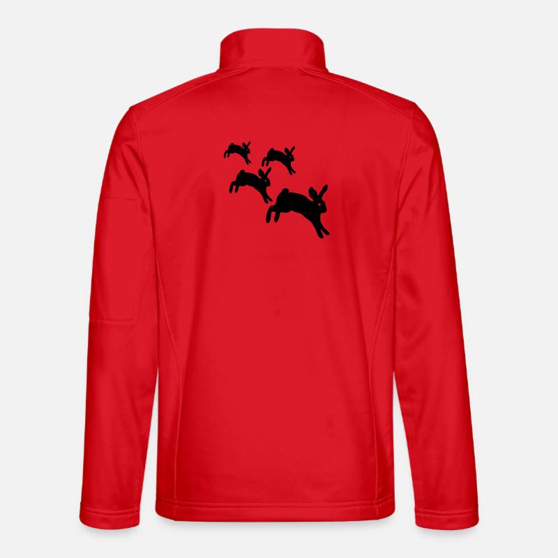 Springen Kaninchen - Unisex Softshelljacke - Rot
