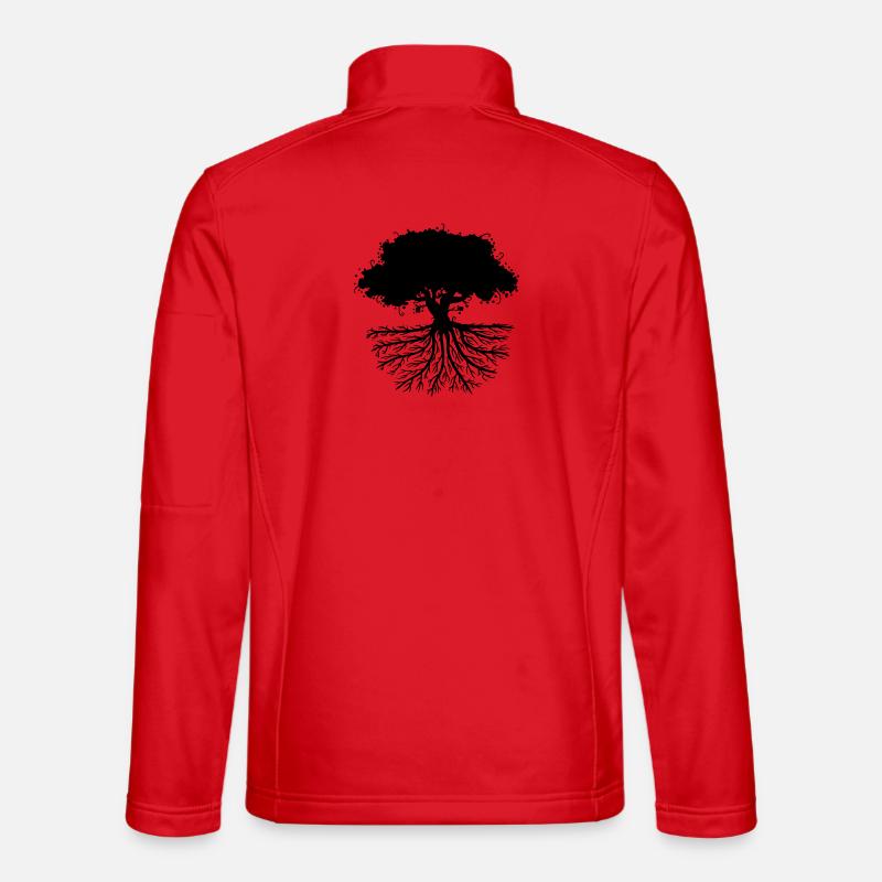 tree roots black - Unisex Softshell Jacket - red