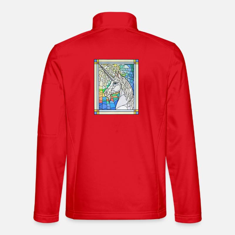 Einhorn in Glas - Unisex Softshelljacke - Rot