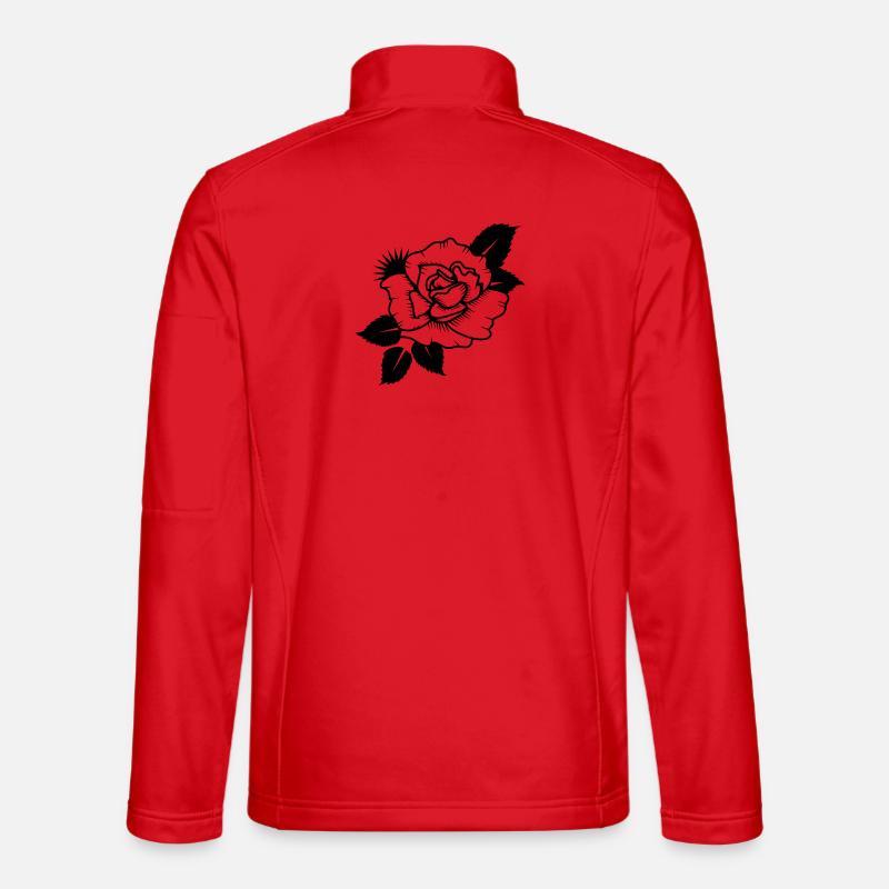Abstrakte Rote Rose Minimalistische Floral Grafik - Unisex Softshelljacke - Rot