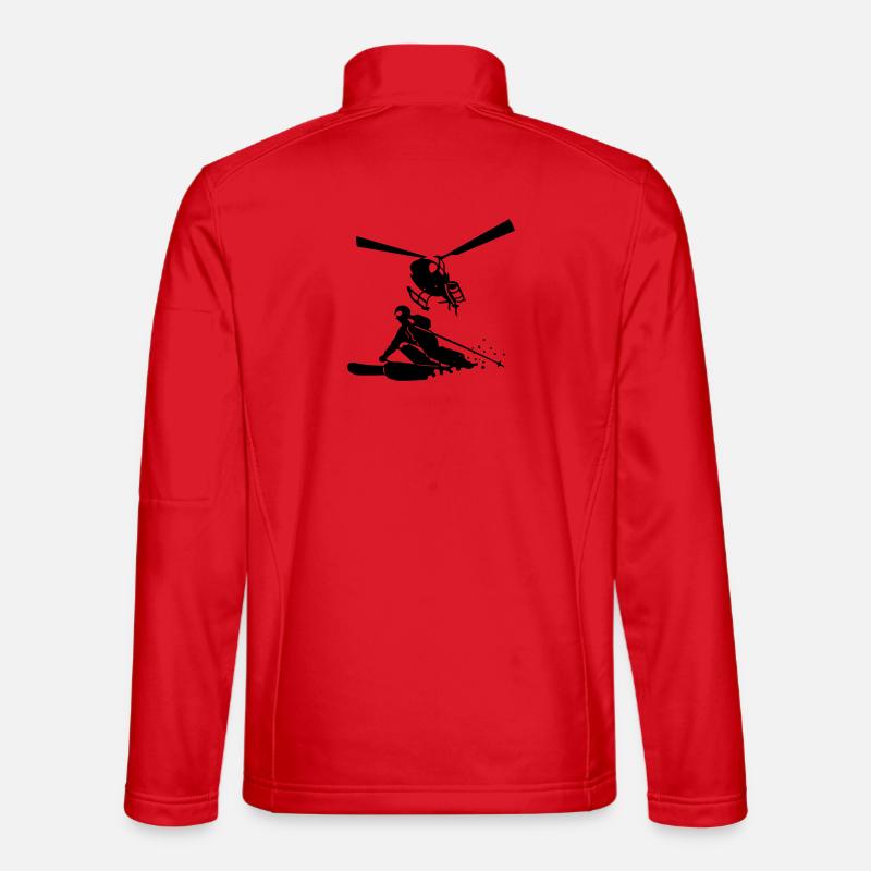 Heliskiing - Unisex Softshelljacke - Rot