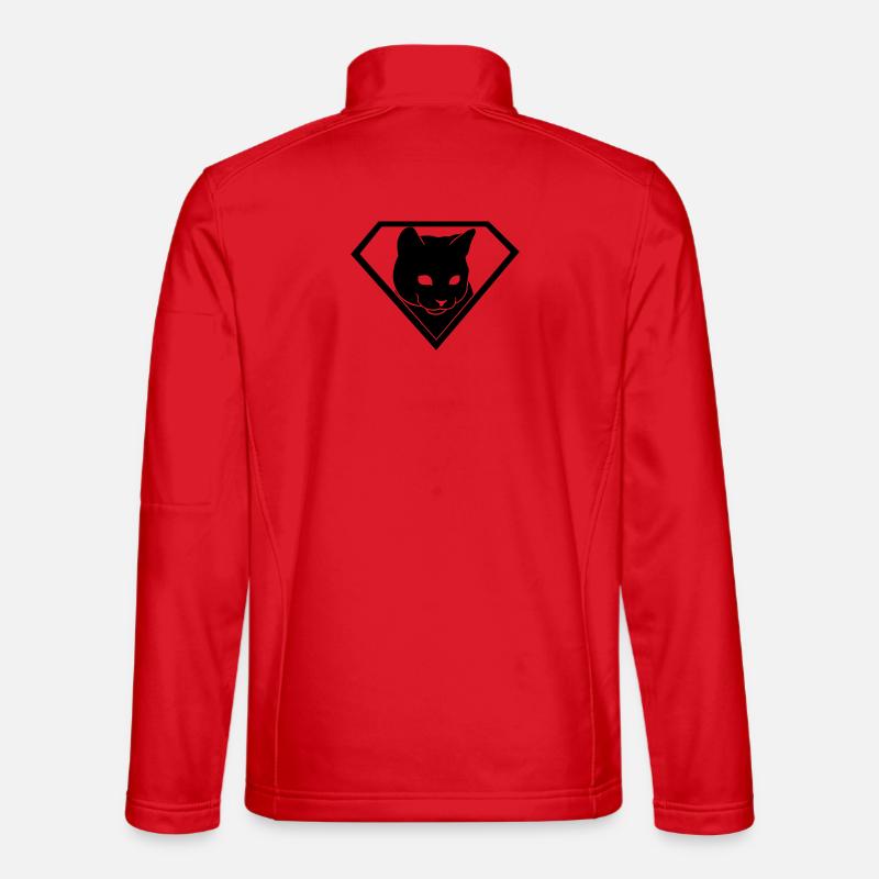 Superheld Katze im Schild | Supercat Emblem - Unisex Softshelljacke - Rot