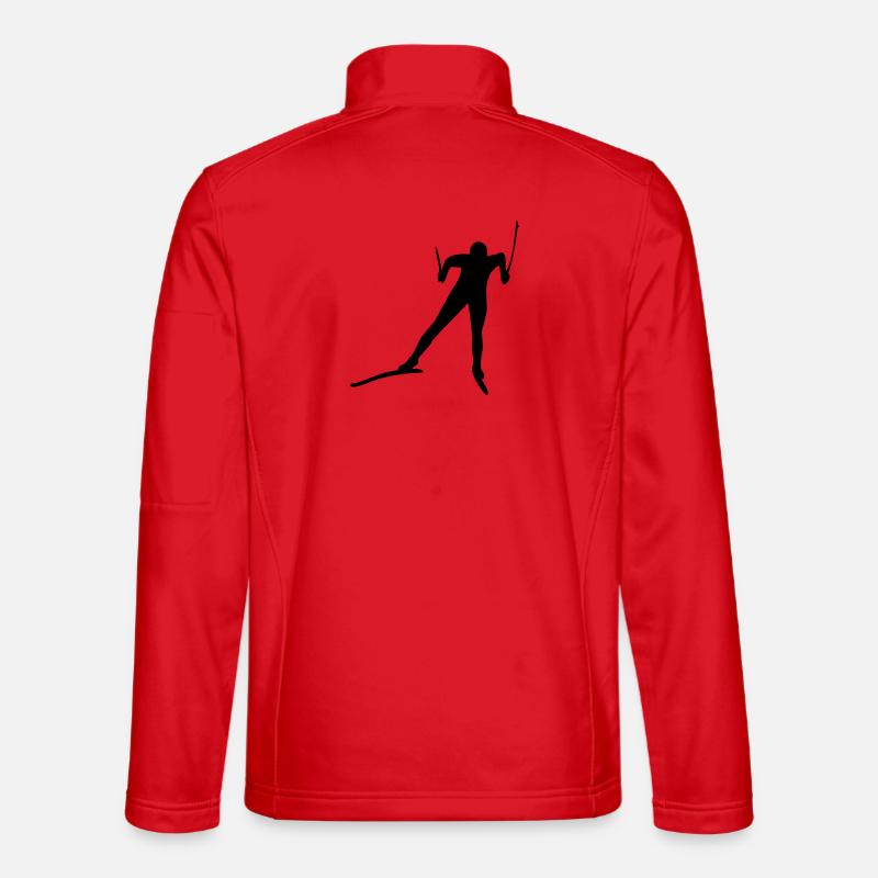 langläufer ski langlauf wintersport - Unisex Softshelljacke - Rot