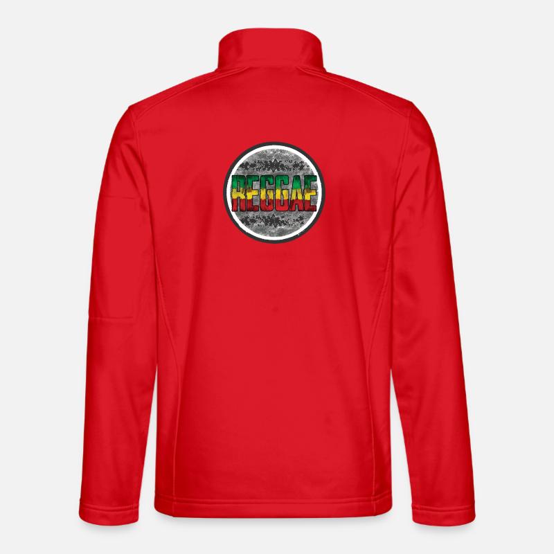 Rainbow Rasta Peace Symbol - Unisex Softshell Jacket - red