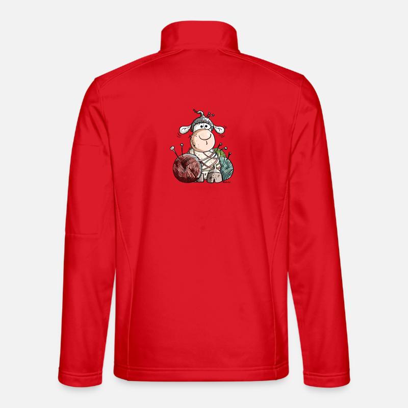 Mouton avec une boule de laine - Veste en tissu softshell Unisexe - rouge