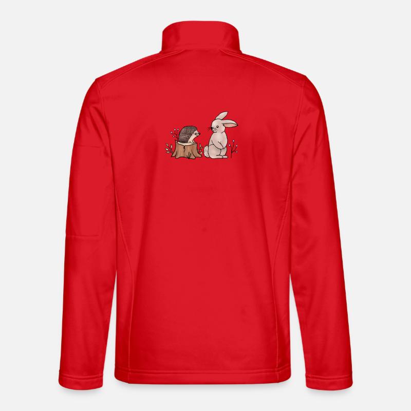 Hase und Igel.png - Unisex Softshelljacke - Rot