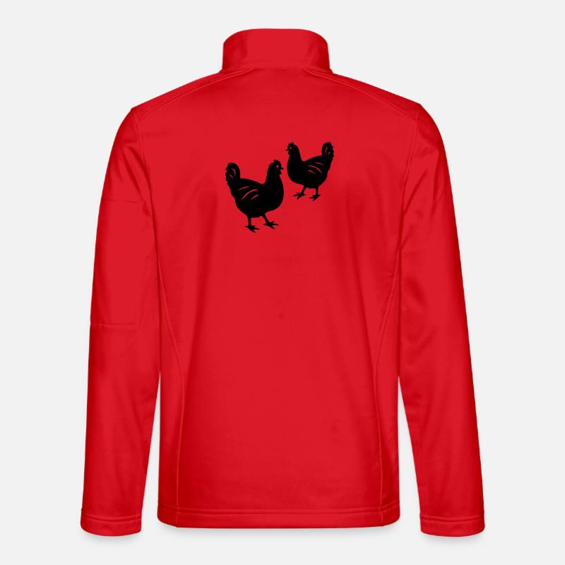 Hühner - Unisex Softshelljacke - Rot