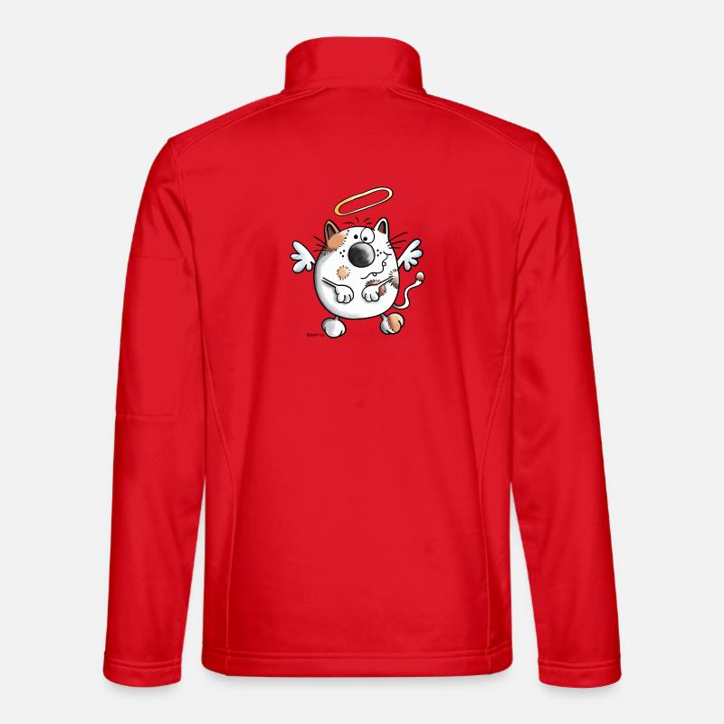 Schutzengel Katze Engel Cartoon  - Unisex Softshelljacke - Rot
