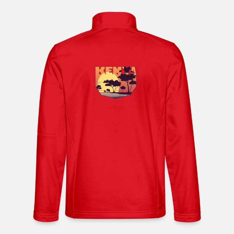 Kenya design with landscape / gift - Unisex Softshell Jacket - red