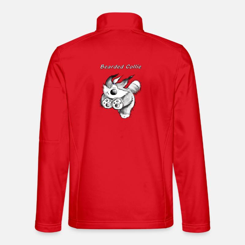 Running Bearded Collie - Unisex Softshell Jacket - red