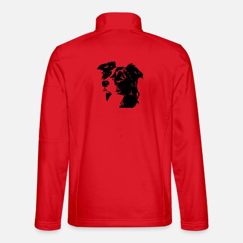 Border Collie Kopf - Unisex Softshelljacke - Rot