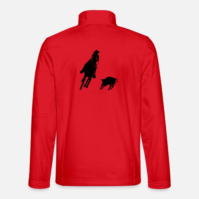 Equestrian Western Riding - Cutting - Unisex Softshell Jacket - red