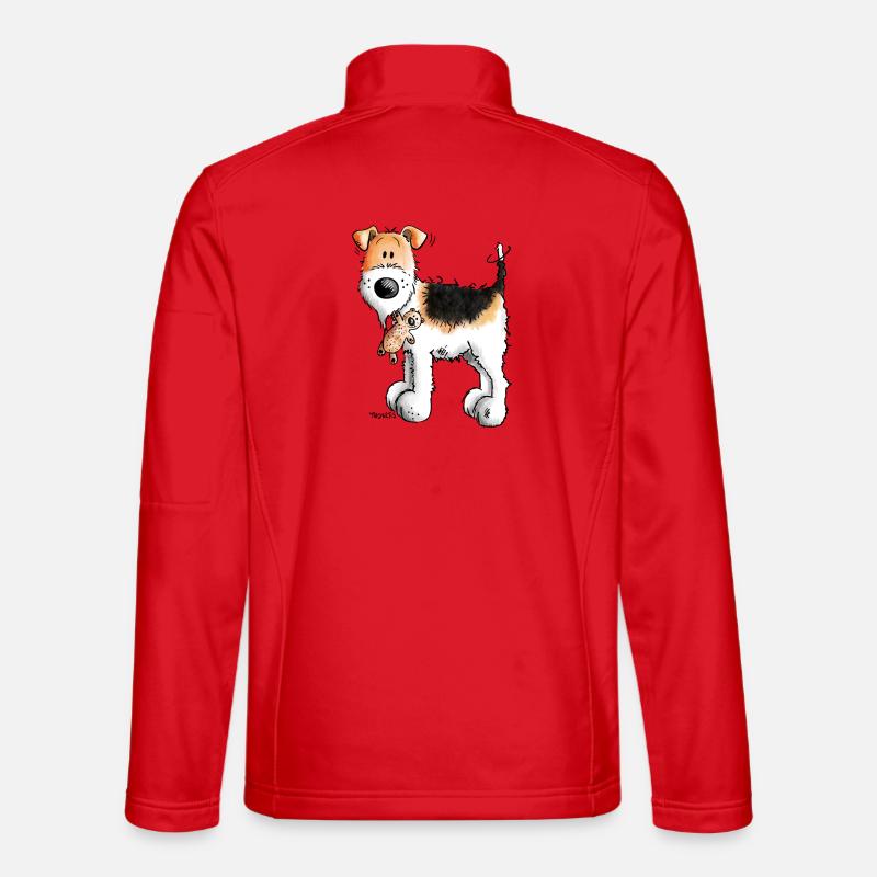 Foxterrier mit Teddy - Teddys - Plüschtier - Hund Unisex Softshelljacke