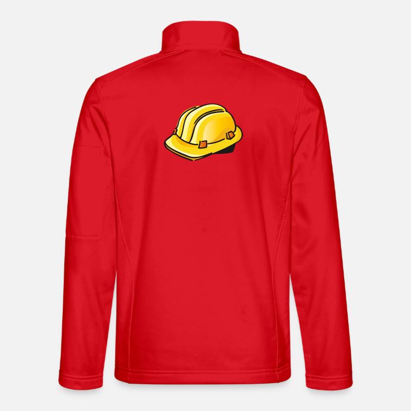 yellow construction helmet | hard hat - Unisex Softshell Jacket - red