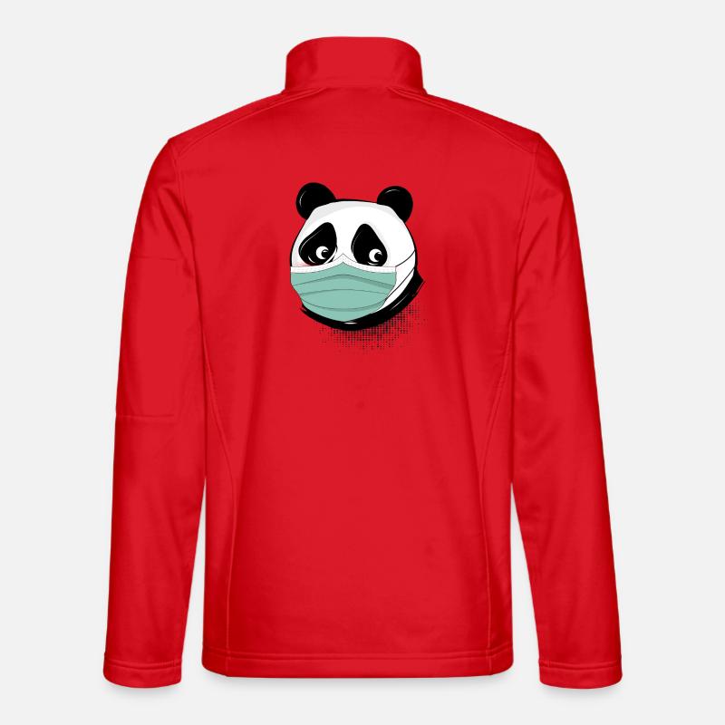 Panda bear with mask mask - Unisex Softshell Jacket - red