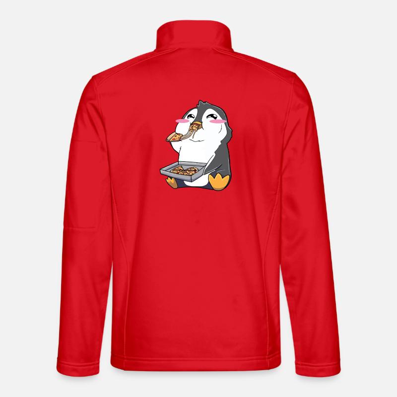 Lustiger Pinguin Pizza - Unisex Softshelljacke - Rot