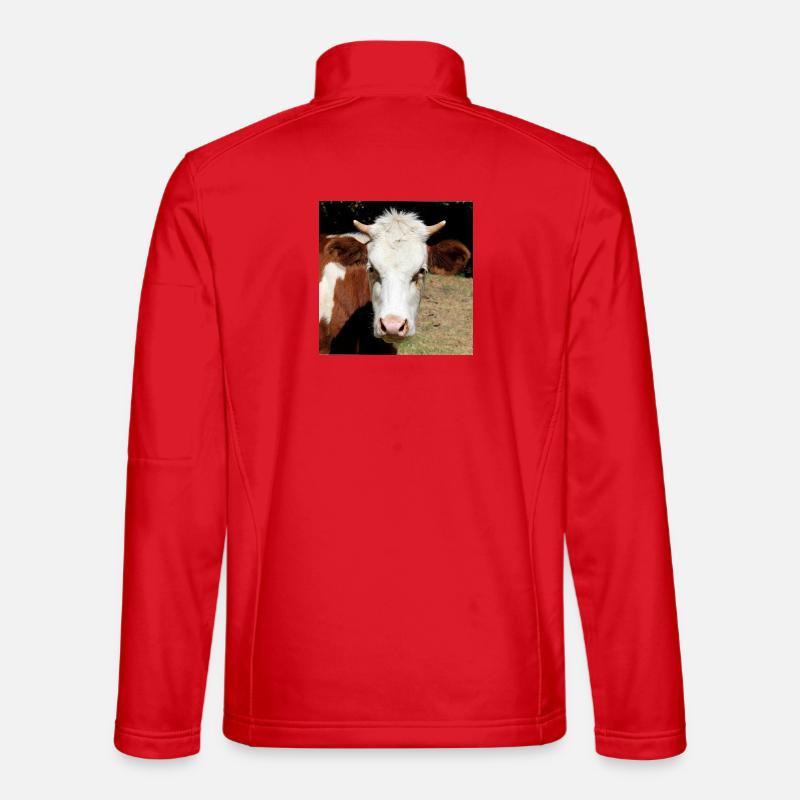 Plakat krowy - Kurtka softshell typu unisex - czerwony