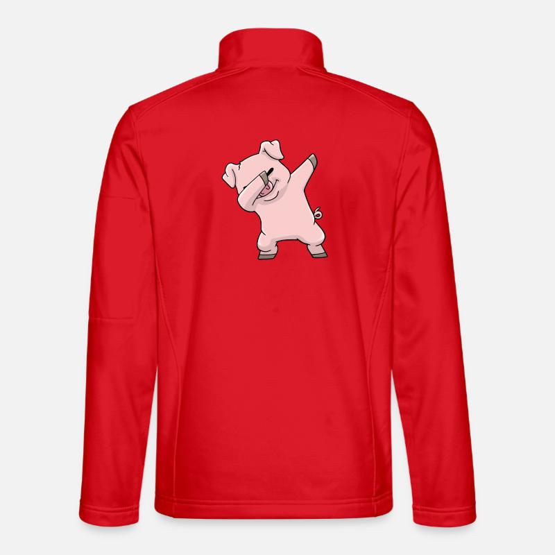 Schwein Kawaii Dabbing - Unisex Softshelljacke - Rot