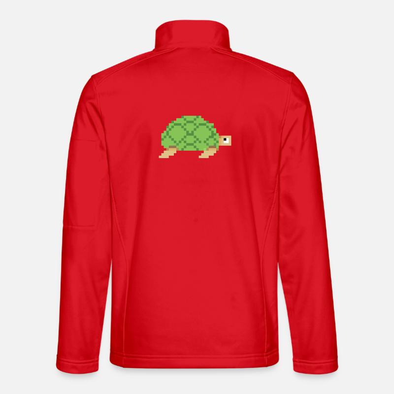 Turtle pixel art - Unisex Softshell Jacket - red